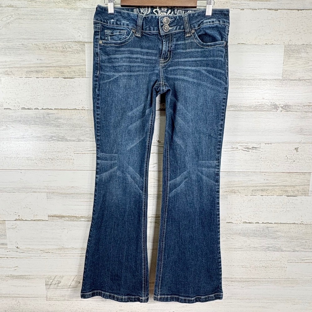 Refuge POP Starlet Flare Dark Wash Denim Jeans Women's Size 12R